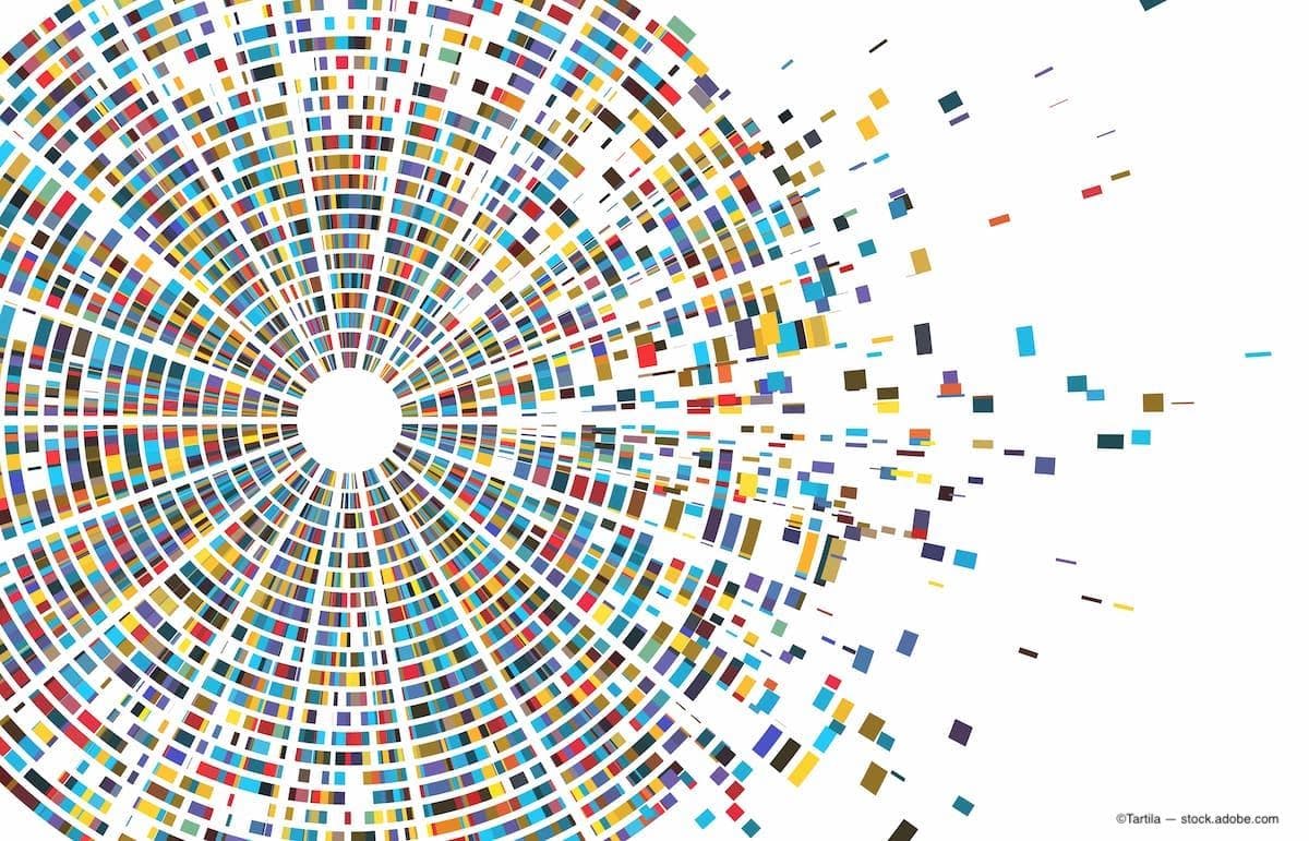 Dna test infographic. Genome sequence map, chromosome architecture and genetic sequencing chart abstract data vector illustration (Image Credit: AdobeStock/Tartila)