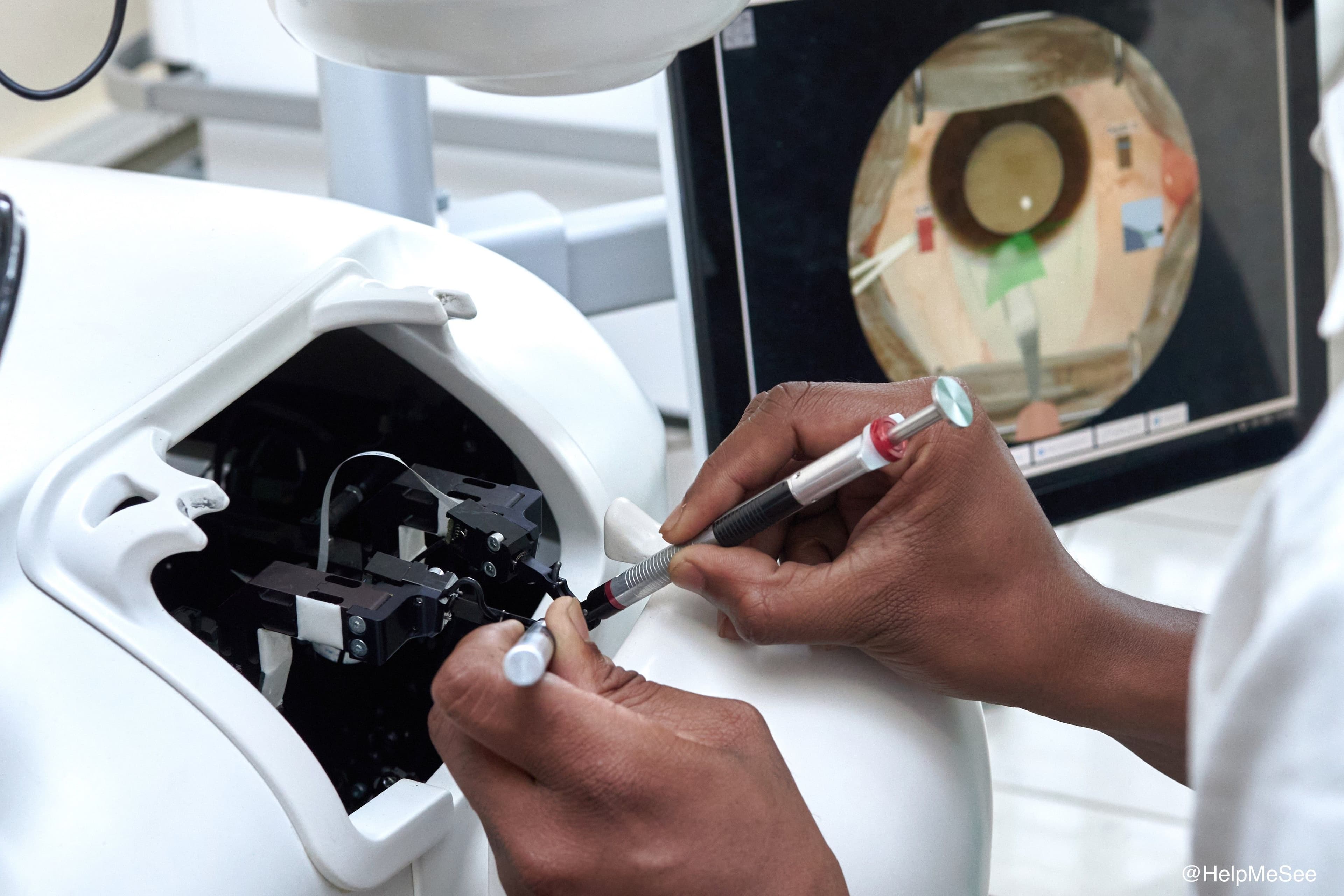 With its ability to provide the feel of a human eye in training, the HelpMeSee simulation-based training program helps trainees enhance their surgical skills and add confidence. (Image credit: HelpMeSee)